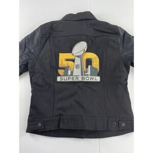 Denver Broncos Denim Jacket Women’s Medium Super Bowl 50 Black Patches NWT Levis